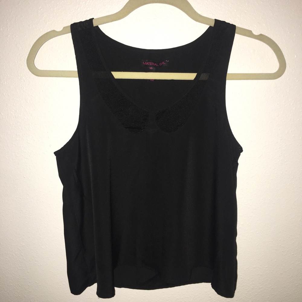 Black tank with detailed neck